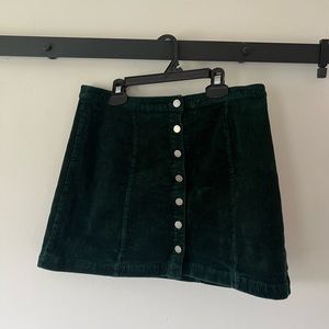 Corduroy Button Up Mini Skirt